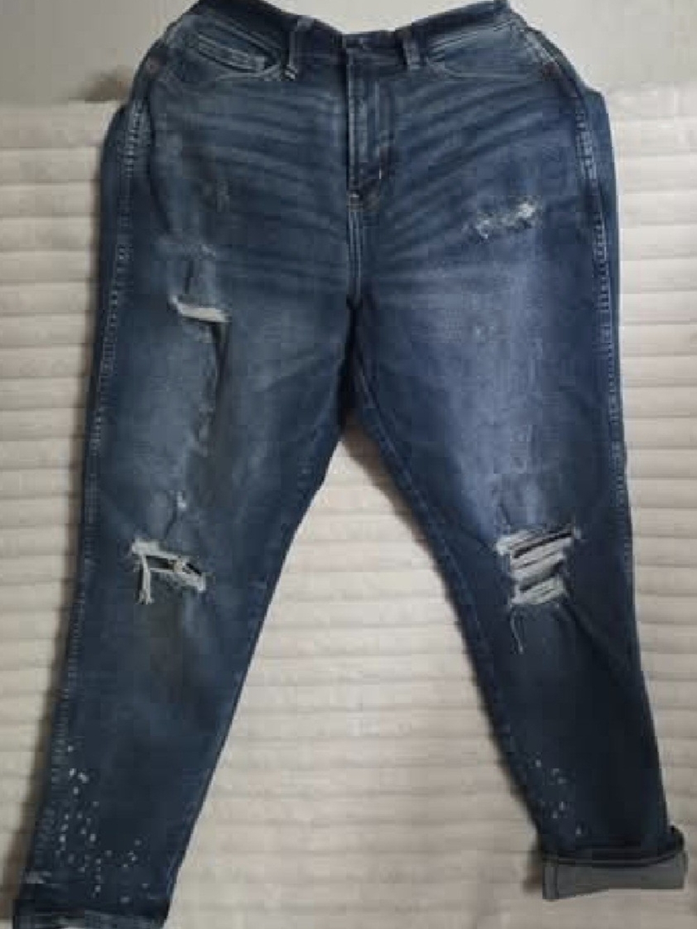 Arizona Jean Company Distressed Blue Highest Rise Mom Jeans